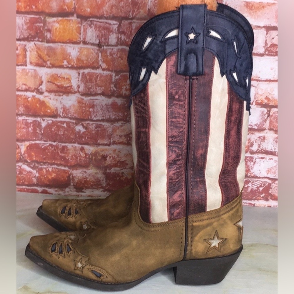 Laredo Red White Blue Western Heeled Boots